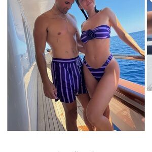 Strawberry Milk Mob Purple Striped Bikini